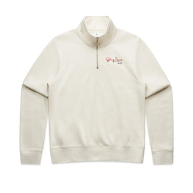 Women's Half Zip Crew | Elegant Signature | Ecru