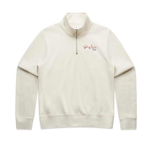 Women's Half Zip Crew | Elegant Signature | Ecru